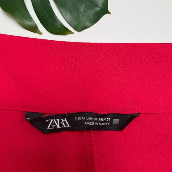 ZARA Red High-Waisted Tie-Front Skort - Picture 6 of 8
